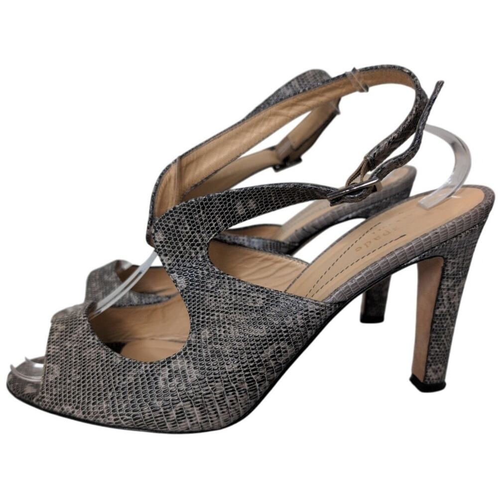 Kate Spade Leather‎ Snakeskin Slingback Peep Toe Heels 9B Party Cocktail Club - Picture 2 of 9